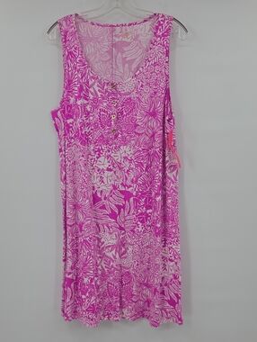 Lilly Pulitzer Lela Henley Tank Dress Wild Fuchsia Swipe Right Dress Size XL